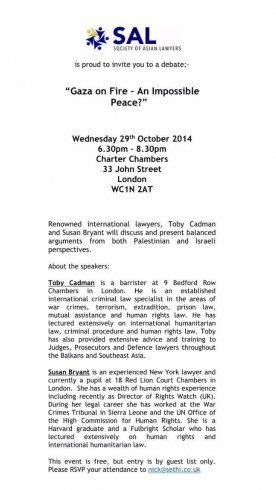  Big Debate on the legality of the Gaza conflict